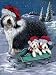 sheepdog9 - Old English Sheepdog Let it Snow Christmas Cards
