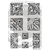 Layers Of Color LOC Architectural Blocks Clear Designer Art Stamp Set 8 pieces for Mixed Media, Scrapbooking, and Classical Artistic Design made in USA