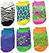 Jefferies Socks Big Girls' Zebra and Giraffe Neon Low Cut Socks (6 Pair Pack)