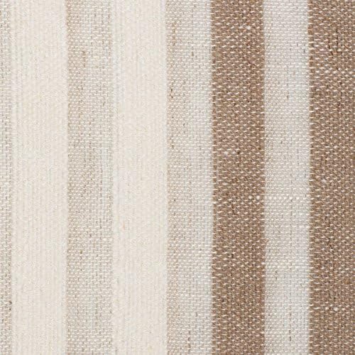 Spain15 Natural Brown Off White 1 Linen Polyester 5.5 Oz (Light/Medium Weight | 114 Inch Wide | Medium Soft) Wide Width Yarn Dye - by Linen Fabric Store Online - fabric by the yard