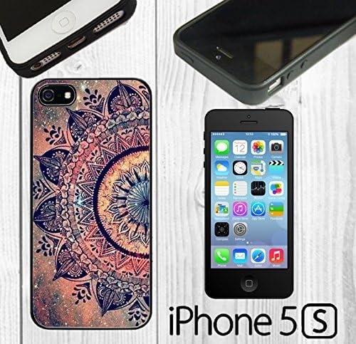 Mandala Datura Hippie Custom made Case/Cover/skin FOR iPhone 5/5s -Black - Rubber Case