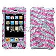 APPLE: iPod Touch (2nd Gen), iPod Touch (3rd Gen) Zebra Skin (Silver/Hot Pink) Diamante Protector Cover