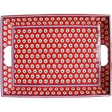 Le Cadeaux Triple Weight Melamine 15 by 21 inch Serving Tray with Raised Sides and Handles