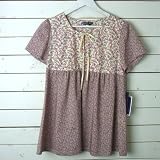 LIBERTYリバティ　パッチワークチュニックブラウス　PART2 ピンク系 プリント　タナローン　made in JAPAN 111