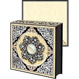Black White Pearl Brooch Note pad, Jeweled Mini Notepad, Punch Studio
