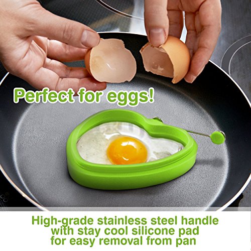EGG RING (SET OF 2) Heart shaped Egg Accessories - Made of Non Stick Heat Resistant Silicone