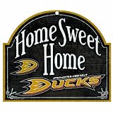 NHL Mighty Ducks 10-by-11 inch Wood Sign Home Sweet Home