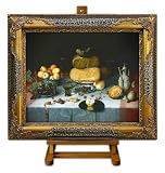 Still Life with Cheeses - Dijck Large Framed Art Print on Canvas