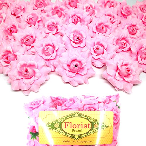 (100) silk pink roses flower head - 1.75" - artifi…