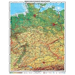 XXL 1,95 Meter - Original handgezeichnete Relief Deutschland mit Lifetime Update Zertifikat - by Wenschow since 1908 - antireflex-entspiegelt laminiert (riesen gro�es Poster Wandkarte, Deutschlandkarte Gro�format)