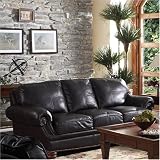 Manchester Dark Brown Leather Sofa By Coaster Furniture With Silver Shipping