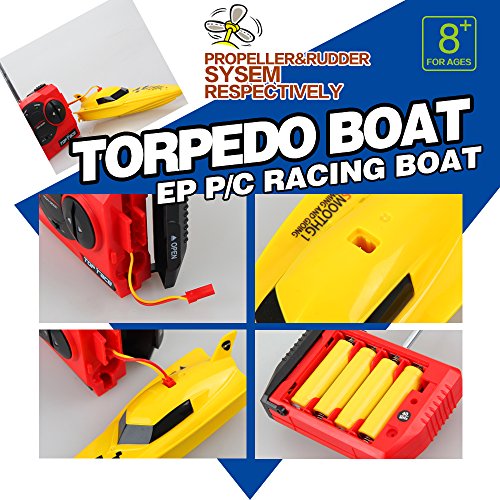 Litzpy's EP Top Racer High Speed Remote Control Electric Boat RC Boat Yellow - For In Water Use Only