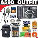 Canon PowerShot A590IS 8MP Digital Camera with 4GB SD Card + Deluxe DB ROTH Accessory Kit