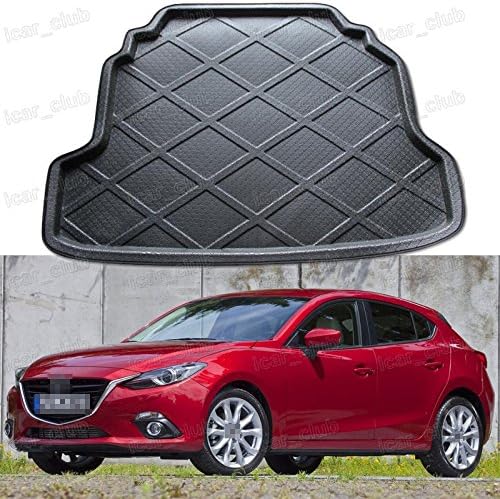 Black Car Rear Trunk Mat Cargo Boot Liner Tray for Mazda 3 Hatchback 2014-2016
