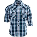 Soul Cal Long Sleeved Jackman Check Shirt - Blue - Mens