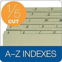Globe-Weis Pressboard Vertical Guides, Letter Size, A-Z Index, 25 per Set, Blue, (95PX2125)