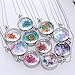 Gmai Womens Pink Flower Glass Pendant Neckalce,white Gold Plating ¡­