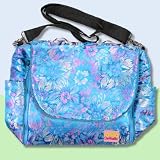 Blue Flowers Silk Boutique Diaper Bag