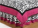 Queen Bed Skirt for Hot Pink & Zebra Print Bedding Set by JoJo Designs