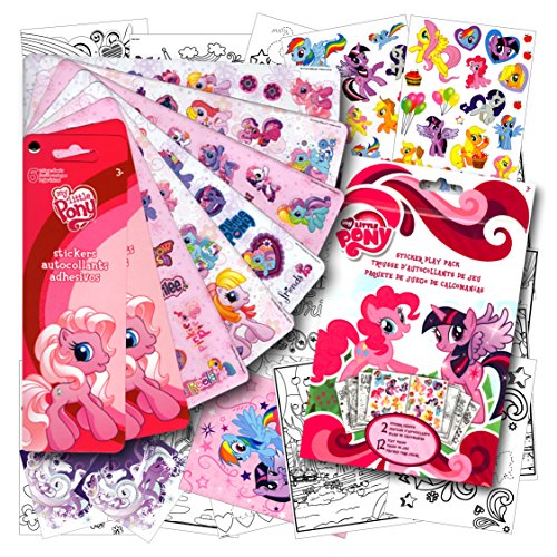 My Little Pony Stickers and Play Pack with Bonus Stickers ~ Twilight Sparkle, Rainbow Dash, Fluttershy, Pinkie Pie, Applejack, Rarity, Spike the Dragon, Princess Celestia, and Princess Luna!