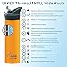 Laken Thermo Vacuum Insulated Stainless Steel Water Bottle with Jannu Straw Sport Cap, Wide Opening, Leak Free, 25 oz, Blue