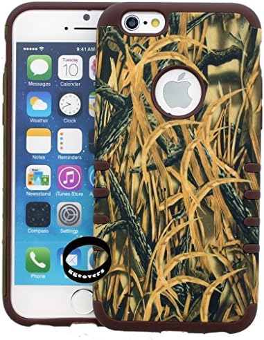 iPhone 6 / iPhone 6S Slim Cellphone Case- * Anti-Shock High Quality Dual Layer Hybrid Case[Perfect Fit] [Scratch Resistant] for iPhone 6 / iPhone 6S - Hunter's Grass Camo/Brown Defender