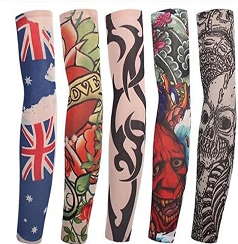 5 Pcs Temporary Fake Slip On Tattoo Arm Sleeves Kit