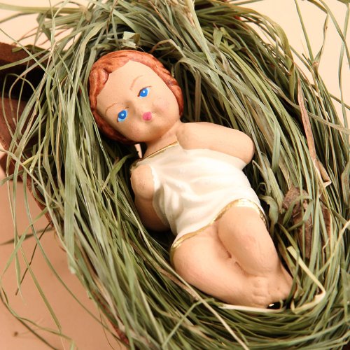 Small Baby Jesus Crib Figure