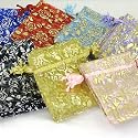 10 MEDIUM (10cm x 12cm) B&GD Organza Gift Bags - Black (Silver Roses) - Pick & Mix