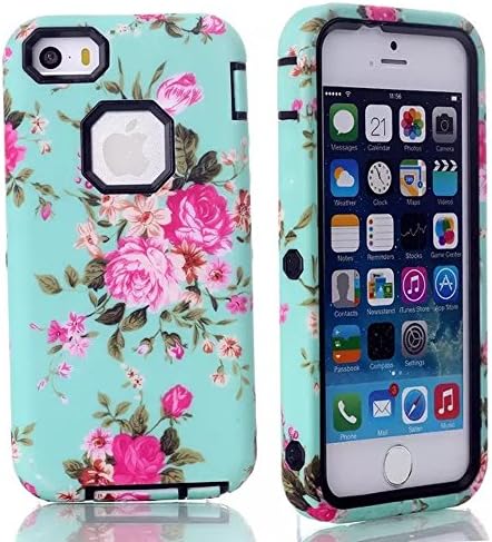 iPhone 5S Case, LERBO 3 in 1 Hard and Soft Hybrid Armor Case Combo for iphone5 5s(Black)