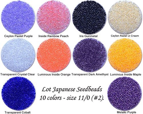 Japanese - MATSUNO Seed Beads 83g, Size 11/0 - 10 colors with storage box. (#2)