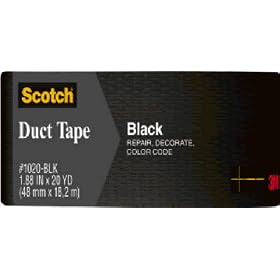 Click here to buy 3M #1020-BLK-A 2x20YD Black Duct Tape by 3M COMPANY.
