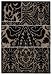 5'3" x 7'6" Rectangular Capel 5203RS05030706350 Black Color Machine Made Egyptian "Sterling Collection" Damask Design Indoor/Outdoor Rug