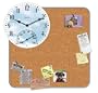 Springfield Precision Instruments 11.25" x 11.25" Cork Board with Clock/Thermometer Combo
