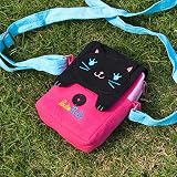 [Black Cat] Embroidered Applique Swingpack Bag Purse / Wallet Bag / Camera Bag (3.9*5.1*1.2)