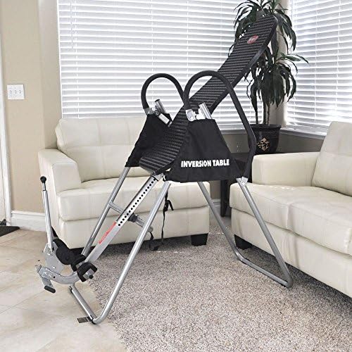 New Black Premium Foldable Inversion Table Therapy Fitness Table with Abs Plastic Backrest