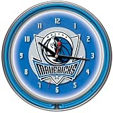 NBA1400-DM - Dallas Mavericks NBA Chrome Double Ring Neon Clock