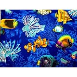 SheetWorld Fitted Sheet  BABYBJ�RN Travel Crib Light  Blue Sea Fish Made In USA