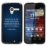 Smartphone Protective Case Hard Shell Cover for Cellphone Motorola Moto X 1 1st GEN I XT1058 XT1053 XT1052 XT1056 XT1060 XT1055 / CECELL Phone case / / BIBLE John 4:4 Kjv Greater Is He /