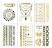 Metallic Tattoos - Temporary Shimmer Tattoos for Women - Sexy Gold & Silver Designs - Safe Premium Quality & Long Lasting - Jewelry Inspired Temporary Tats Ideal for Ankles, Wrists, Hands, Back & Arms