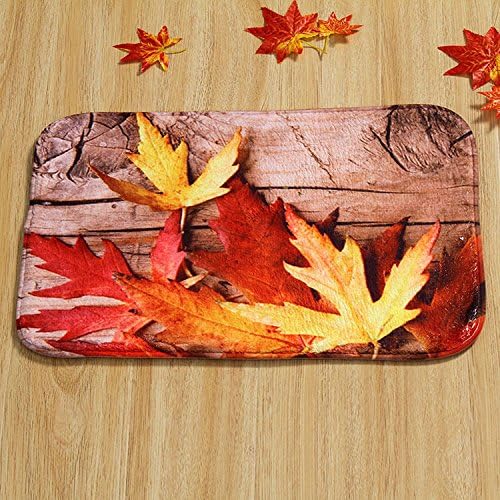 40cmX60cm Maple Leaf Door Mat Floor Pad Rectangle Rug Carpet Fall Scene Soft