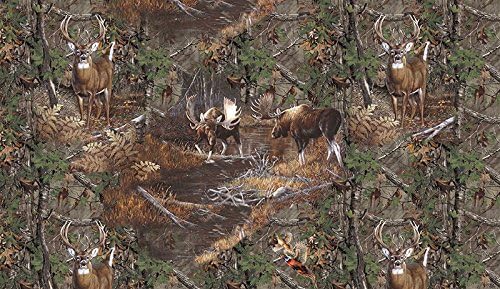 REALTREE COTTON FABRIC SOLD BY THE YARD-REAL TREE MOOSE COTTON FABRIC-REALTREE CAMOUFLAGE MOOSE FABRIC
