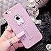 Iphone 6 case, I-Fashion Shiny Bling Glitter Rubber Case with Crystal bow pendant charm for iphone 6 iphone 6s pink