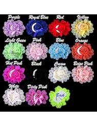 Home: [Pack of 10PCS ]ROTMAKERS Adult Child Mixed Colors Flat-Bottomed Beautiful DIY Handmade Hair Clip Chiffon Flower with Pearls for Hair Clips, Scrapbooking and More Decoration Hair Accessories - ROTMAKERS