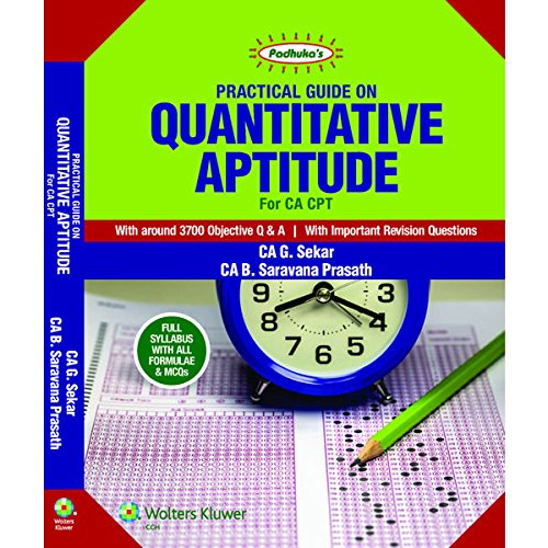 CPT Exam Books Padhuka's Practical Guide on Quantitative Aptitude for CA CPT -2016 by G Sekar (Author)