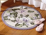 Purple Floral Elegance Hooked Round Rug by Collections Etc