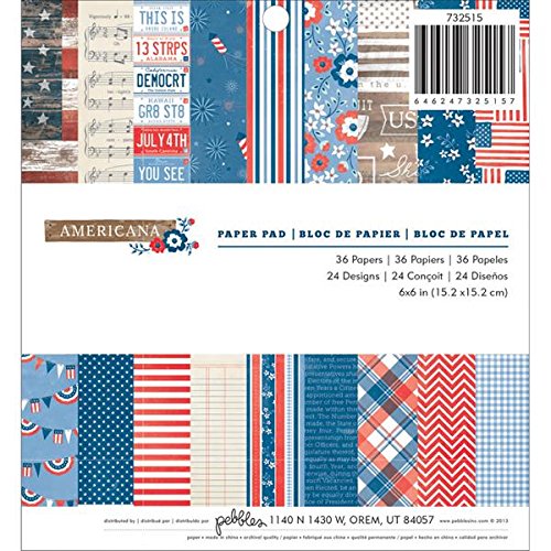 Pebbles 36-Sheet Americana Paper Pad, 6 by 6-Inch