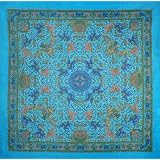 Fashionable Cotton Scarf - Indian Elephant Print - Hippie Style - Blue, Orange & Green ~ Sunshine Joy