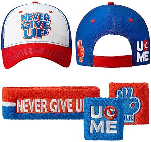 John Cena Baseball Hat Headband Wristbands Set-14) Red White Blue HLR