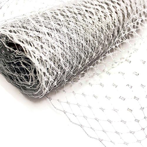 9" French/Russian - Hat Veiling/Veil - Netting/Net for Bridal Veils - Metallic Silver